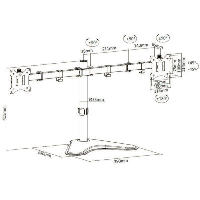 8. Equip 650123 Monitor Holder/Stand 81.3 cm (32") Desk Black