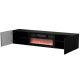 2. TULA TV cabinet 183x35x37 black matt + black fireplace