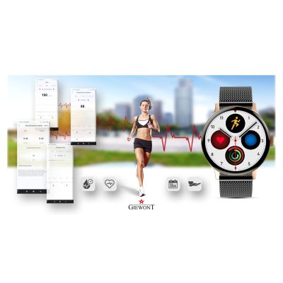11. GIEWONT Women's Smartwatch Rose Gold Black GW330-4