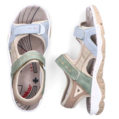 4. Comfortable women's sports sandals with Velcro colorful Rieker 68866-94
