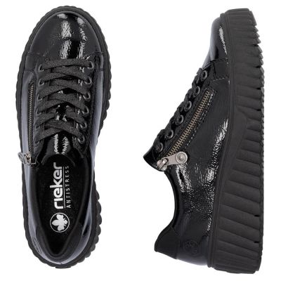 3. Rieker W N2501-00 black wedge shoes