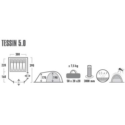 15. High Peak Tessin 5 tent 10228