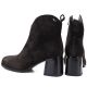 5. Women's leather ankle boots with high heels, chocolate, Vinceza 91178