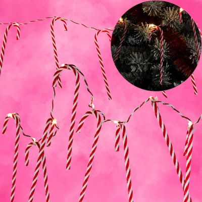 9. GARLAND LAMPS 10 LED LOLLIPOPS CHRISTMAS TREE CANDLES WARM WHITE LUCA