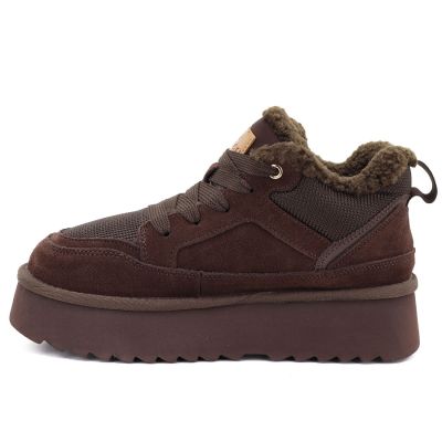 3. Women's leather ankle boots, chocolate platform snow boots, Potocki CA13312