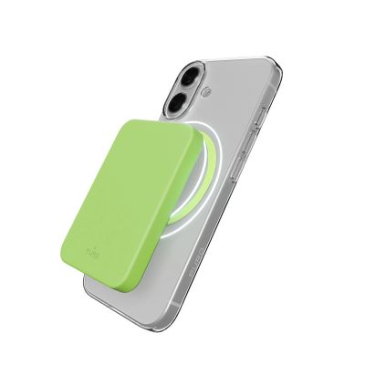 3. Puro Lite Mag TPU+PC Case Compatible with MagSafe for iPhone 17 - Transparent with Green Ring