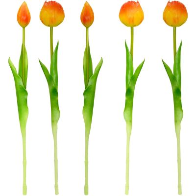4. BOUQUET OF 5 ORANGE PEONY TULIPS 39 CM LIFE-LIKE SPRING DECORATION