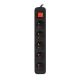 3. LANBERG 1.5 m Power Strip, 5 x 230 V, PL, with Switch, Cable Made of Pure Copper, Black
