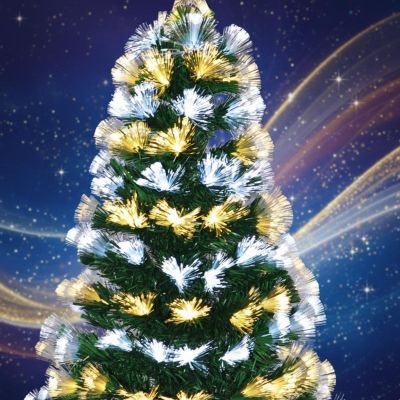 9. DECORATIVE FIBER OPTIC CHRISTMAS TREE WARM COOL WHITE 120CM