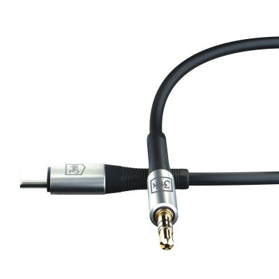 5. 3mk AUX minijack 3.5 mm / USB-C cable - silver