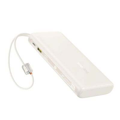 2. Baseus EnerFill FC41 20000mAh 100W Power Bank with Digital Display with Two Built-in USB-C Cables - Beige