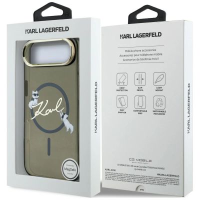 9. Karl Lagerfeld IML Choupettes Karl Script Logo MagSafe iPhone Air Case - Black