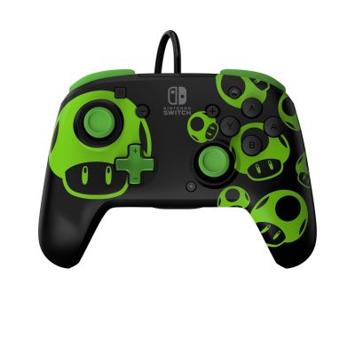2. PDP REMATCH: 1-Up Glow in the Dark Black, Green USB Gamepad Analog/Digital Nintendo Switch, Nintendo Switch OLED