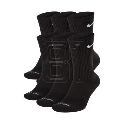 2. Nike Everyday Plus Cush Socks 6 Pairs Black SX6897 010