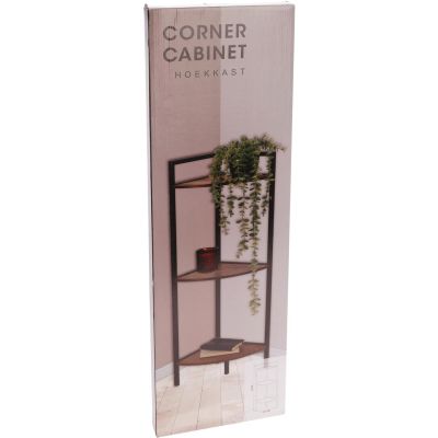 4. METAL CORNER SHELVING UNIT 3 SHELVES 23.5x23.5x76CM