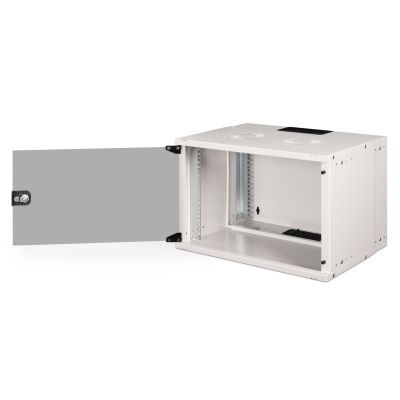 3. 19" 7U wall-mounted network cabinet, SOHO PRO 370 x 540 x 400 mm, glass door, gray, unassembled, 60 kg