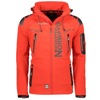Geographical Norway Techno MEN 056 BS3 men's sports jacket with adjustable hood, waterproof, red (WU1060H/GN)