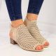 4. Women's beige openwork closed sandals Sabatina