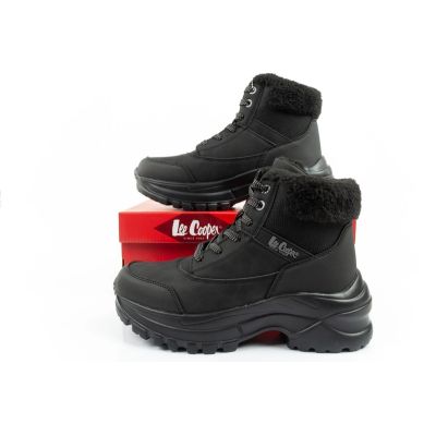 10. Lee Cooper women's winter hiking sports shoes, insulated, black, lace-up
