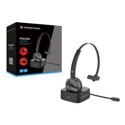 2. Conceptronic POLONA03BDA Headphones/Headset Wireless Headband Office/Call Center Bluetooth Charging Base Black