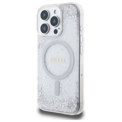 2. Guess Resin Gradient Glitter MagSafe case for iPhone 16 Pro - silver