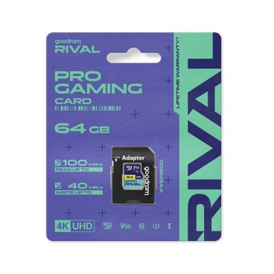 6. GOODRAM microSDXC 64GB V30 UHS I U3 RIVAL + adapter