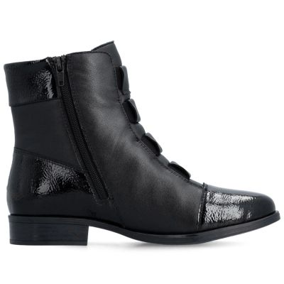 2. Rieker 77053-00 comfortable black women's leather ankle boots