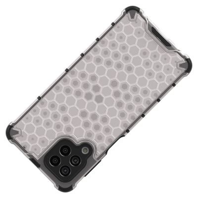 6. Honeycomb case armored cover with a gel frame for Samsung Galaxy M53 5G transparent