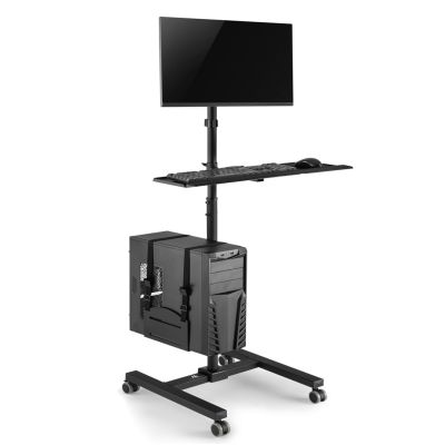 4. Maclean professional stand trolley, mobile computer station on wheels, max 17"-32", max 20kg, MC-793