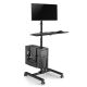 4. Maclean professional stand trolley, mobile computer station on wheels, max 17"-32", max 20kg, MC-793