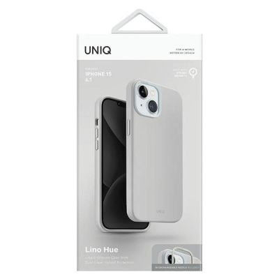 6. Uniq Lino Hue Magclick Charging case for iPhone 15 - light gray