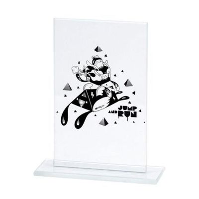8. Engraved glass trophy + paint filling