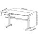 Ergo Office manual height adjustment desk, max 40 kg, max height 117 cm, with a tabletop for sitting and standing work, ER-401 W
