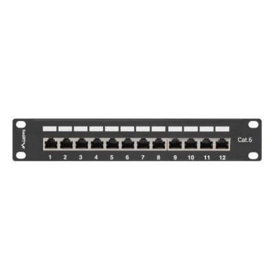 4. Patch panel Lanberg PPF6-9012-B (1U; 10"; cat. 6; FTP; 12xRJ-45)