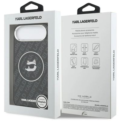 8. Karl Lagerfeld IML Choupette Head Logo MagSafe iPhone Air Case - Black