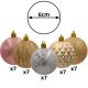 5. PLASTIC DECORATIVE BALL 6CM SET 35 PCS PINK GOLD