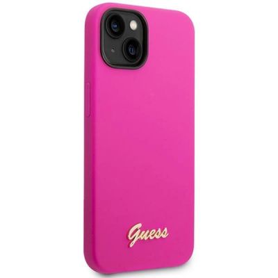 4. Guess GUHCP14SSLSMF iPhone 14 6.1" fuchsia/fuschia hard case Silicone Vintage Gold Logo
