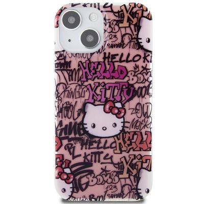 3. Hello Kitty IML Tags Graffiti case for iPhone 15 - pink