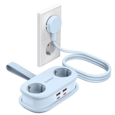 2. Orico AP3 65W GaN 6in1 Power Strip 2x AC + 2x USB-A + 2x USB-C - Blue