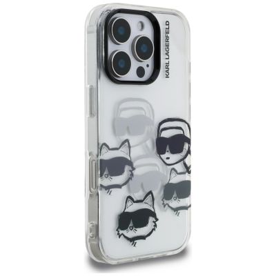 4. Karl Lagerfeld IML Multi K&C Head Pattern Case for iPhone 16 Pro - Clear