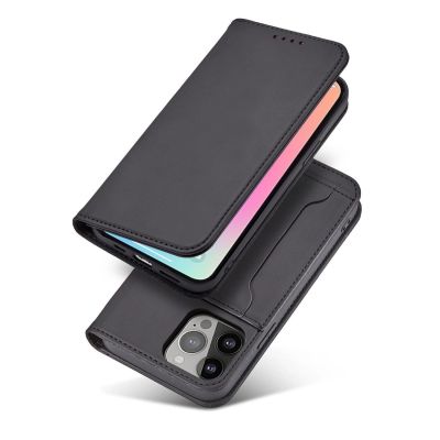 5. Magnet Card Case case for iPhone 14 flip cover wallet stand black