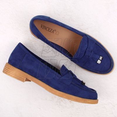 8. Vinceza W JAN281 blue suede low-heeled shoes