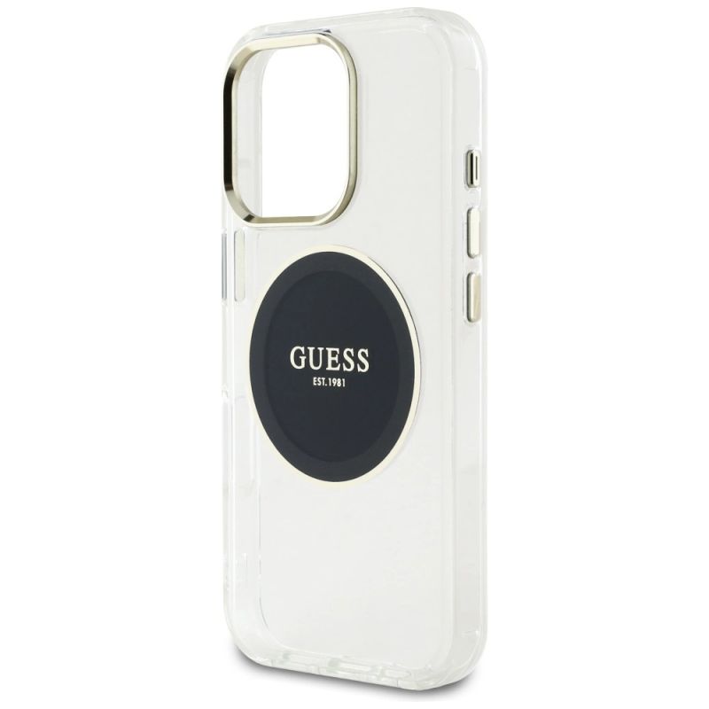 6. Guess IML Metal Colored Circle Classic Logo MagSafe case for iPhone 16 Pro - black