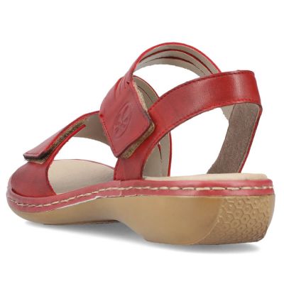 12. Rieker W RKR685 comfortable leather sandals red