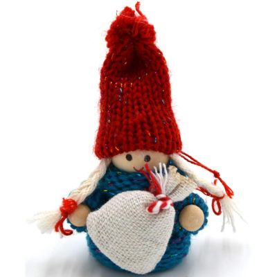 2. DECORATIVE DOLL WITH BAG BLUE GIRL 7.5 CM