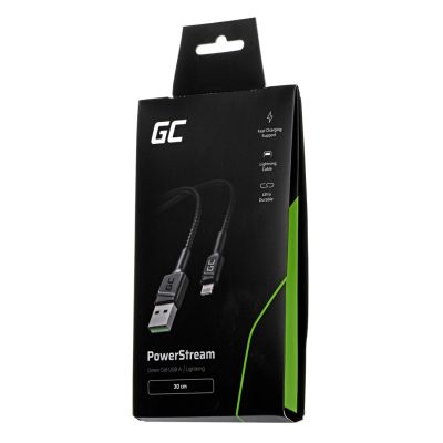 3. GREEN CELL KABGC24 GC POWERSTREAM USB-A - LIGHTNING CABLE 30CM, FAST CHARGING
