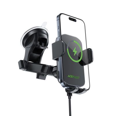 3. Acefast D53 Car Mount with Wireless Charger for Dashboard with Automatic Clamp - Black