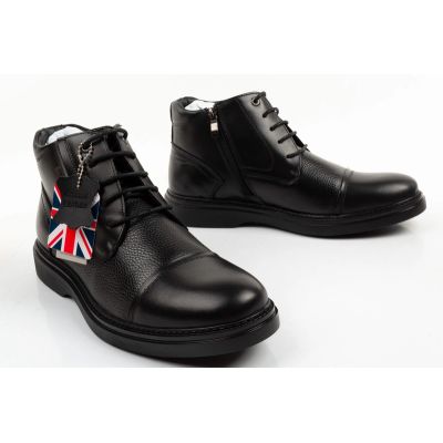 7. Lee Cooper men's shoes elegant leather black insulated ankle boots
