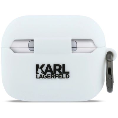 3. Karl Lagerfeld Silicone Karl Head 3D Case for AirPods Pro 3 - White