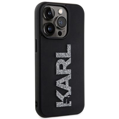4. Karl Lagerfeld 3D Rubber Glitter Logo case for iPhone 15 Pro Max - black
